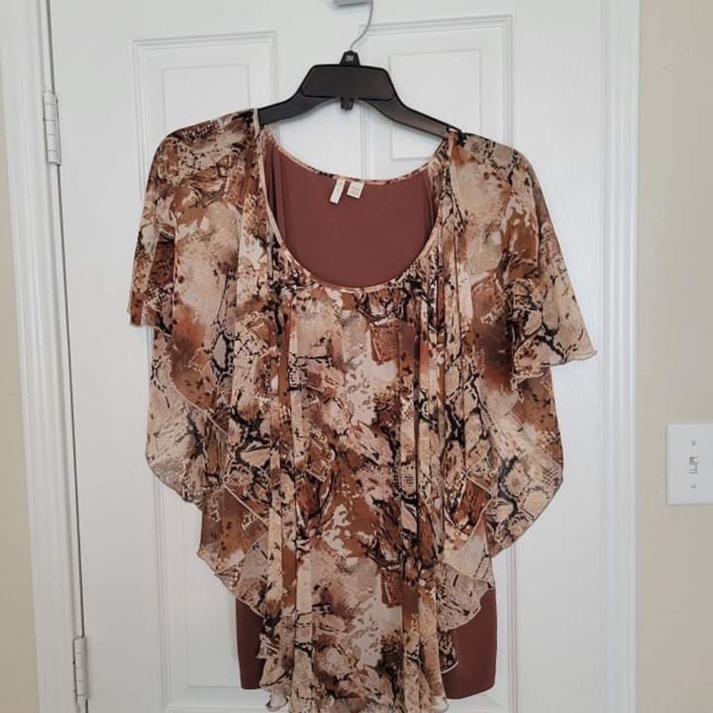 Brown Floral Blouse